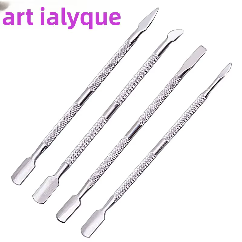 Dissolvant de cuticules en acier inoxydable, Double face, doigt, peau morte, poussoir de cuticules, 