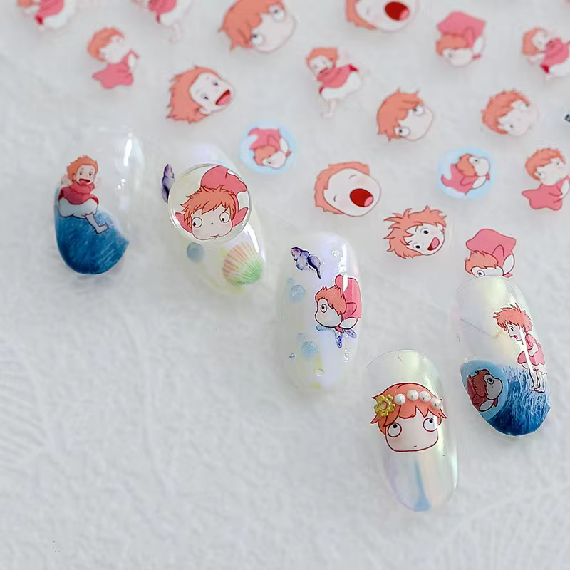 Miniso nouveaux autocollants d'ongle d'anime dessin animé Snoopy autocollants d'ongle autocollants P