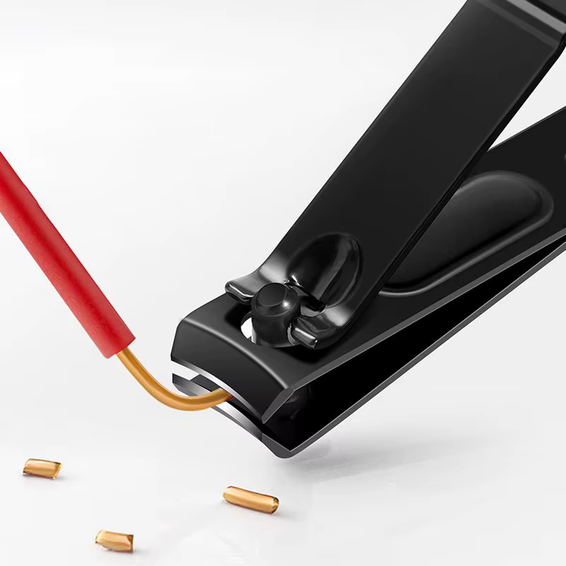 Ensemble de manucure Portable en acier inoxydable, noir brillant, coupe-ongles, outils de soins pers