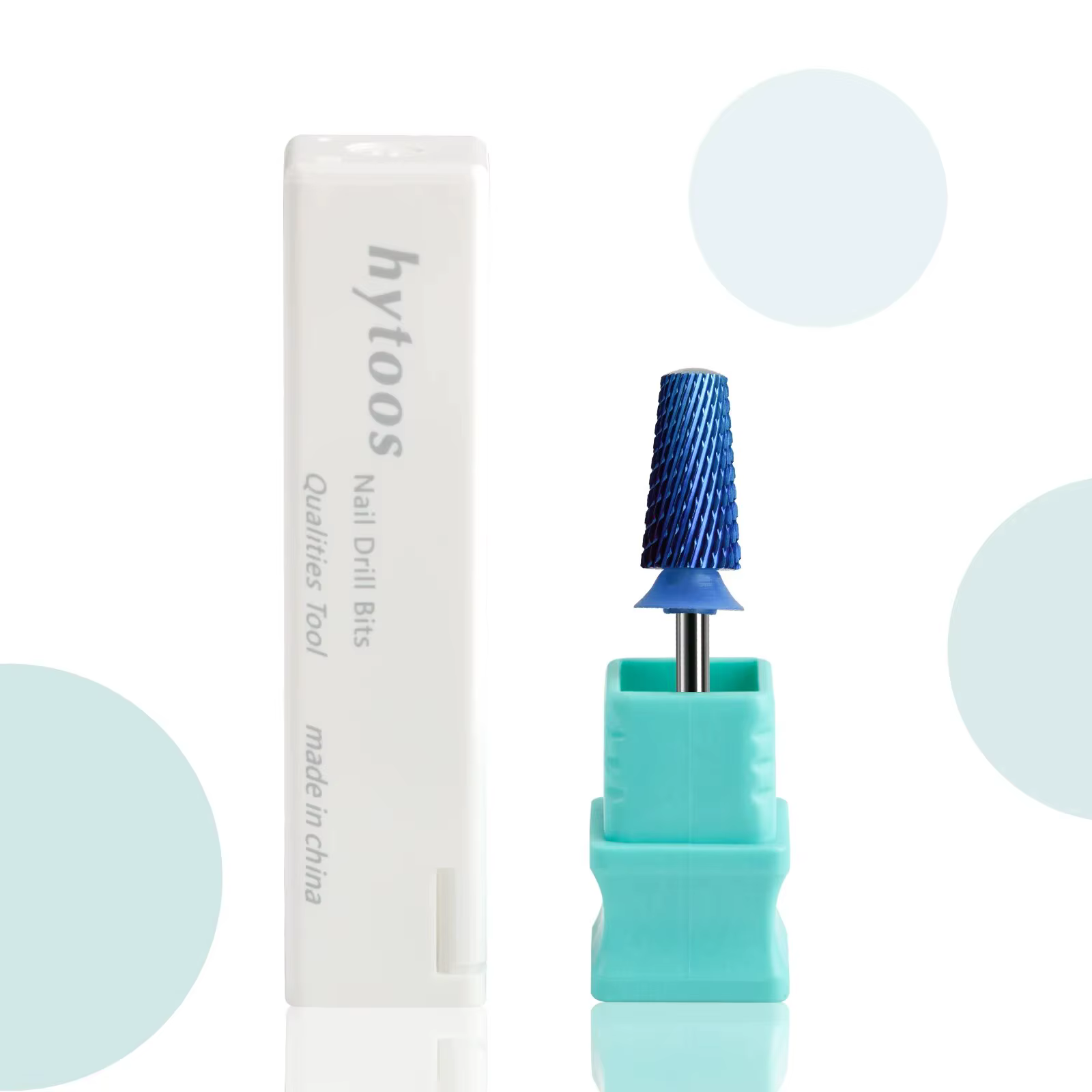 HYTOOS bleu Nano sécurité forets à ongles coniques 3/32 forets en carbure arrondis pour ongles foret