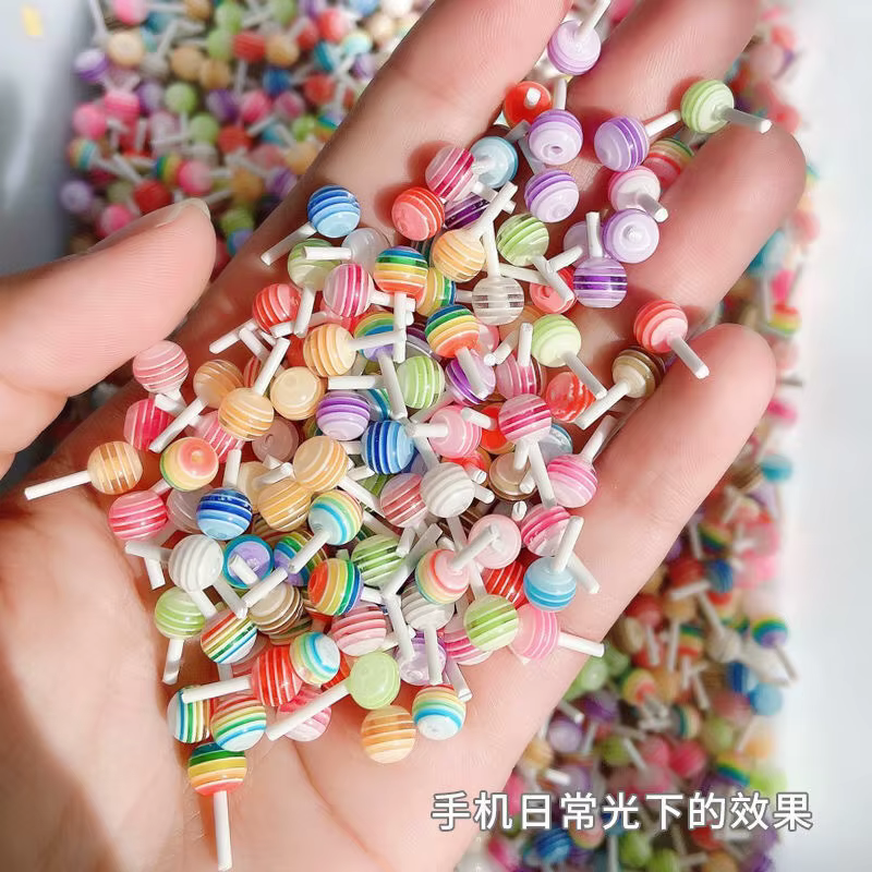 50pcs Miniature sucette/1:12 kawaii charme pour ongles, artisanat, bijoux/mignon 3D goujons charmes 