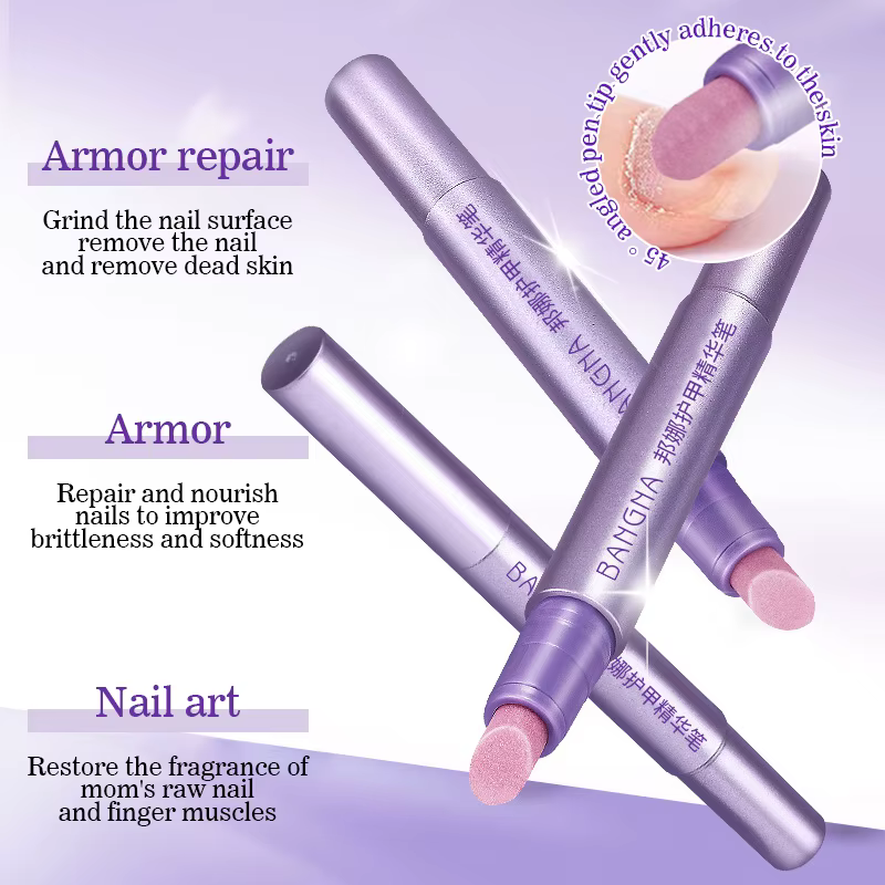 Stylo 3 en 1 pour Nail Art, armure des mains, brosse à Essence, poussoir à cuticules, outils de soin
