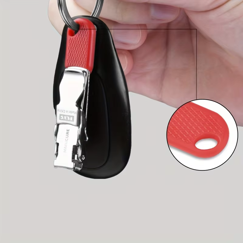 Mini coupe-ongles pliable et Portable en acier inoxydable, avec porte-clés, outil de pédicure pratiq
