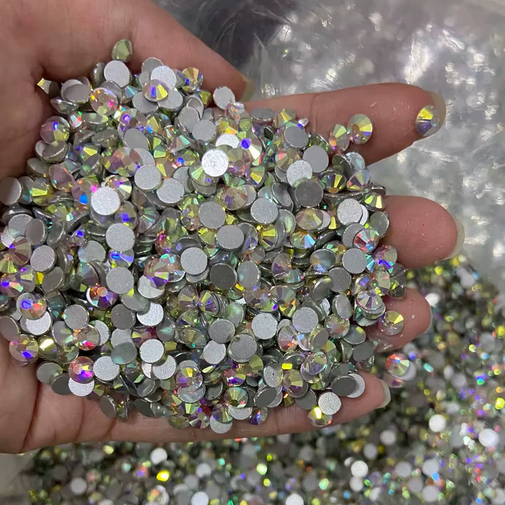1440 pièces ongles FlatBack cristal Strass clair/AB verre Strass (SS3-SS20) 3D ongles pierres précie