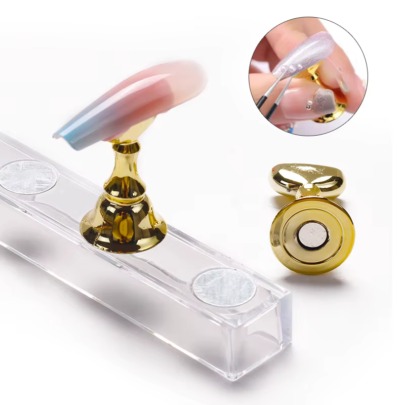 1 ensemble de support magnétique pour ongles, présentoir de pratique pour vernis à ongles, cristal a