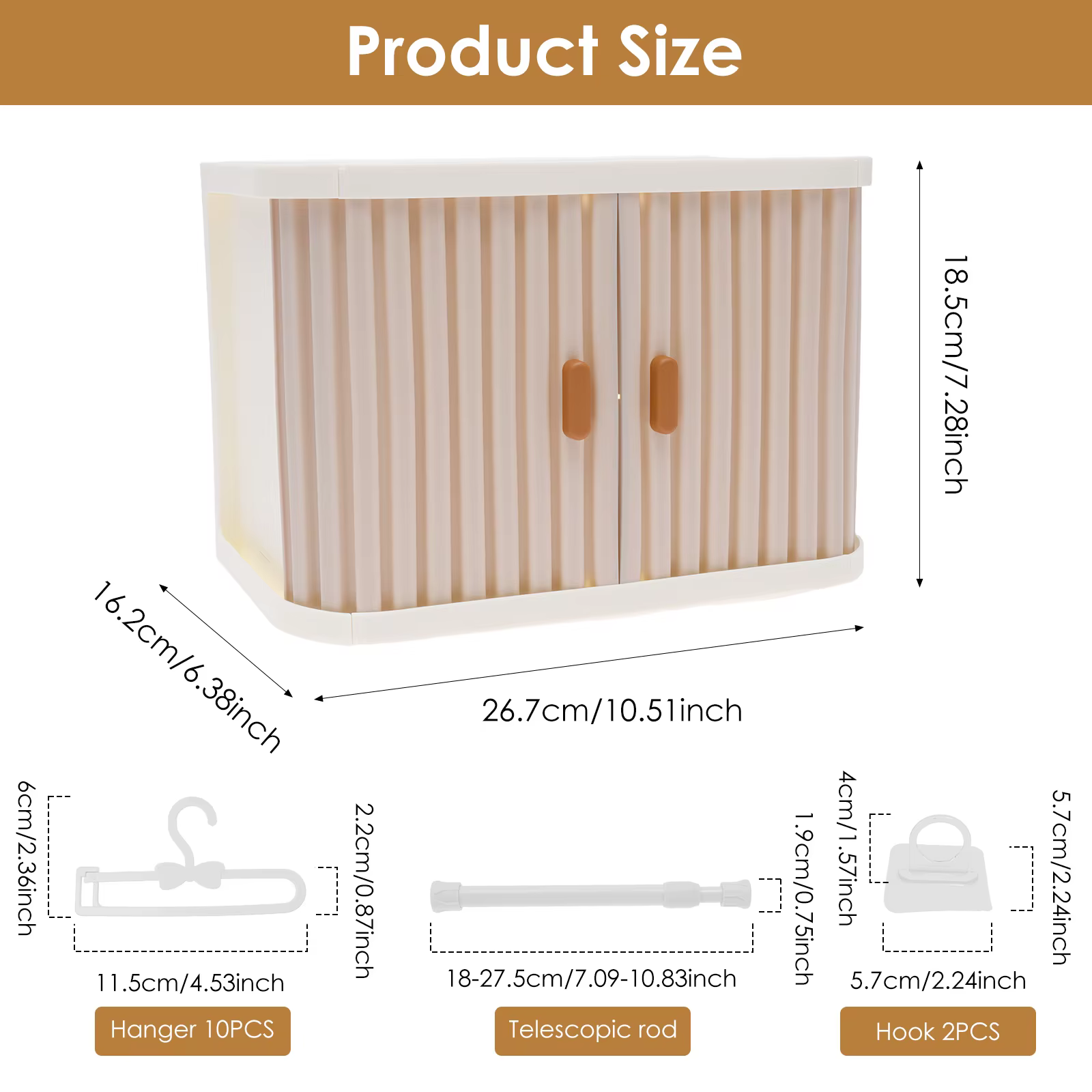 Armoire de poupée avec 10 cintres, meuble de dressing de princesse pour filles, cadeau jouet pour en