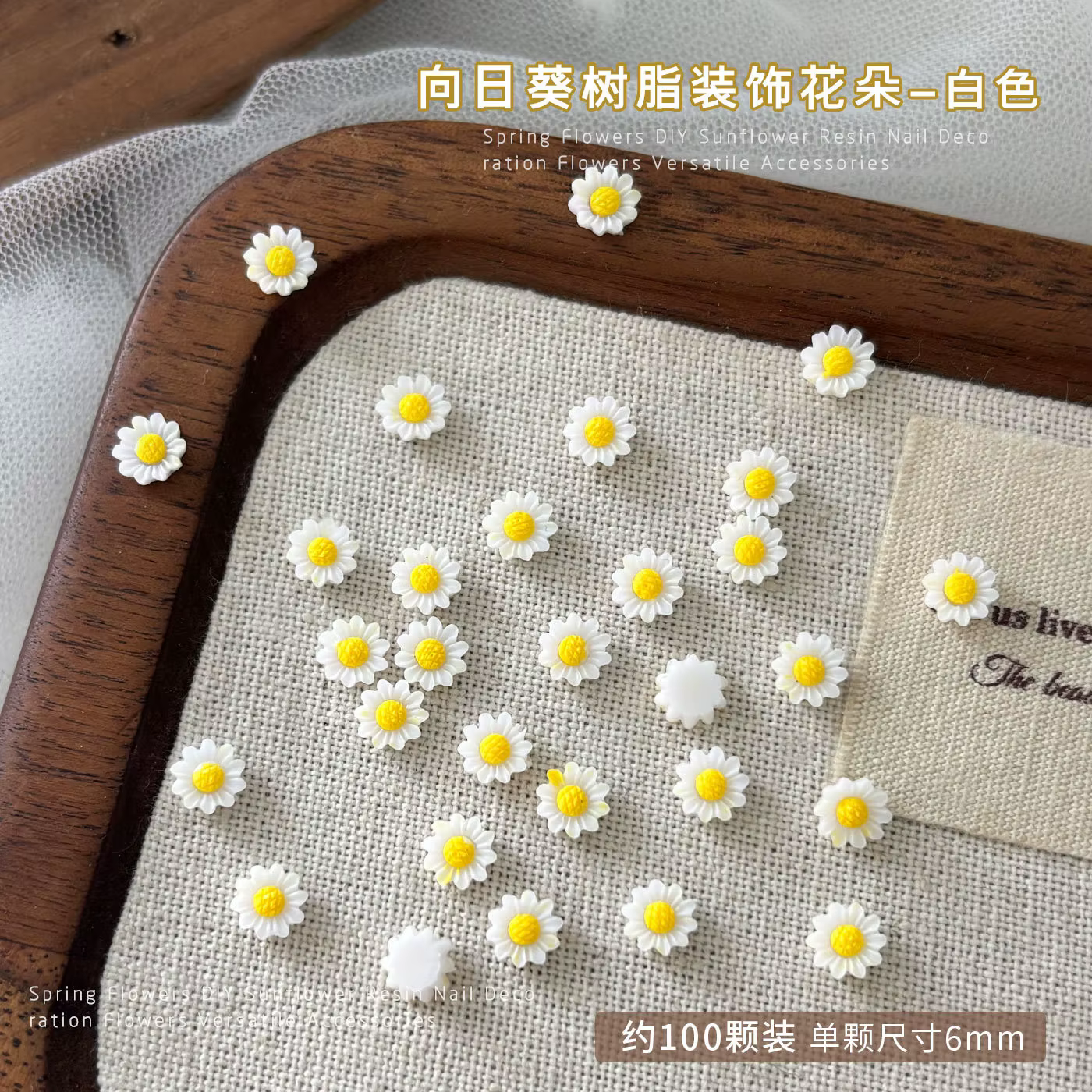 100 PIÈCES Fleurs de tournesol 3D réalistes pour ongles, fleurs en résine jaunes longue durée pour l