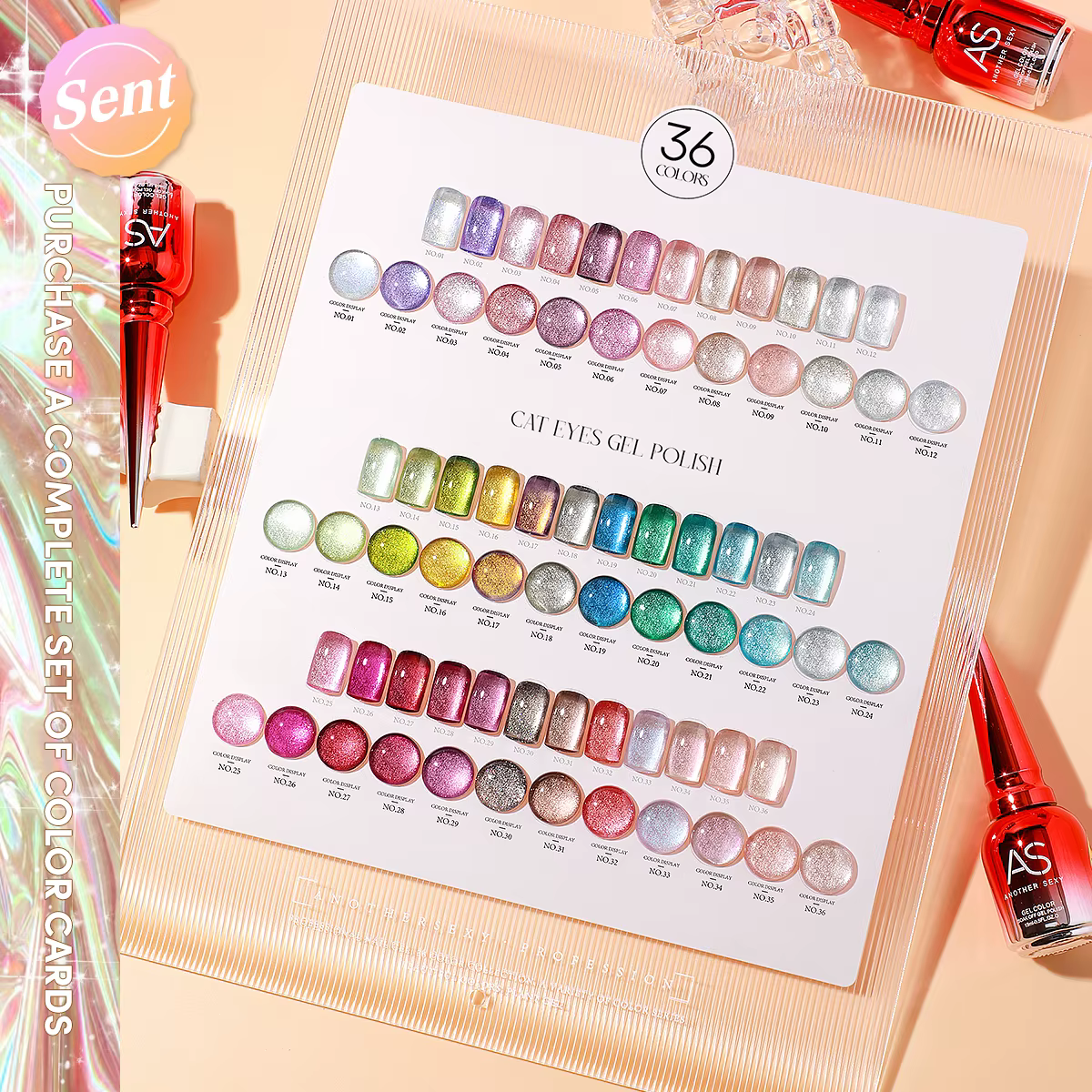 AS 15ml chat magnétique Gel vernis à ongles oeil de chat effet paillettes Semi Permanent 36 couleurs