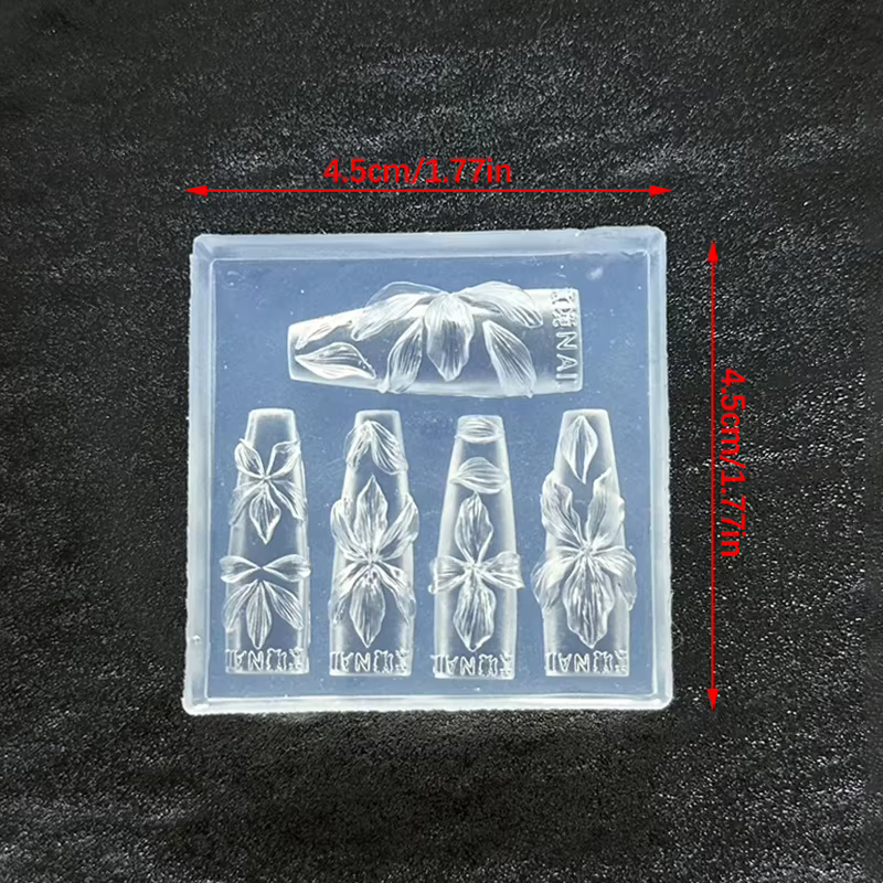 Dessin animé Mini fleur de Lotus forme Silicone moule à ongles ongles estampage décorations ongles b