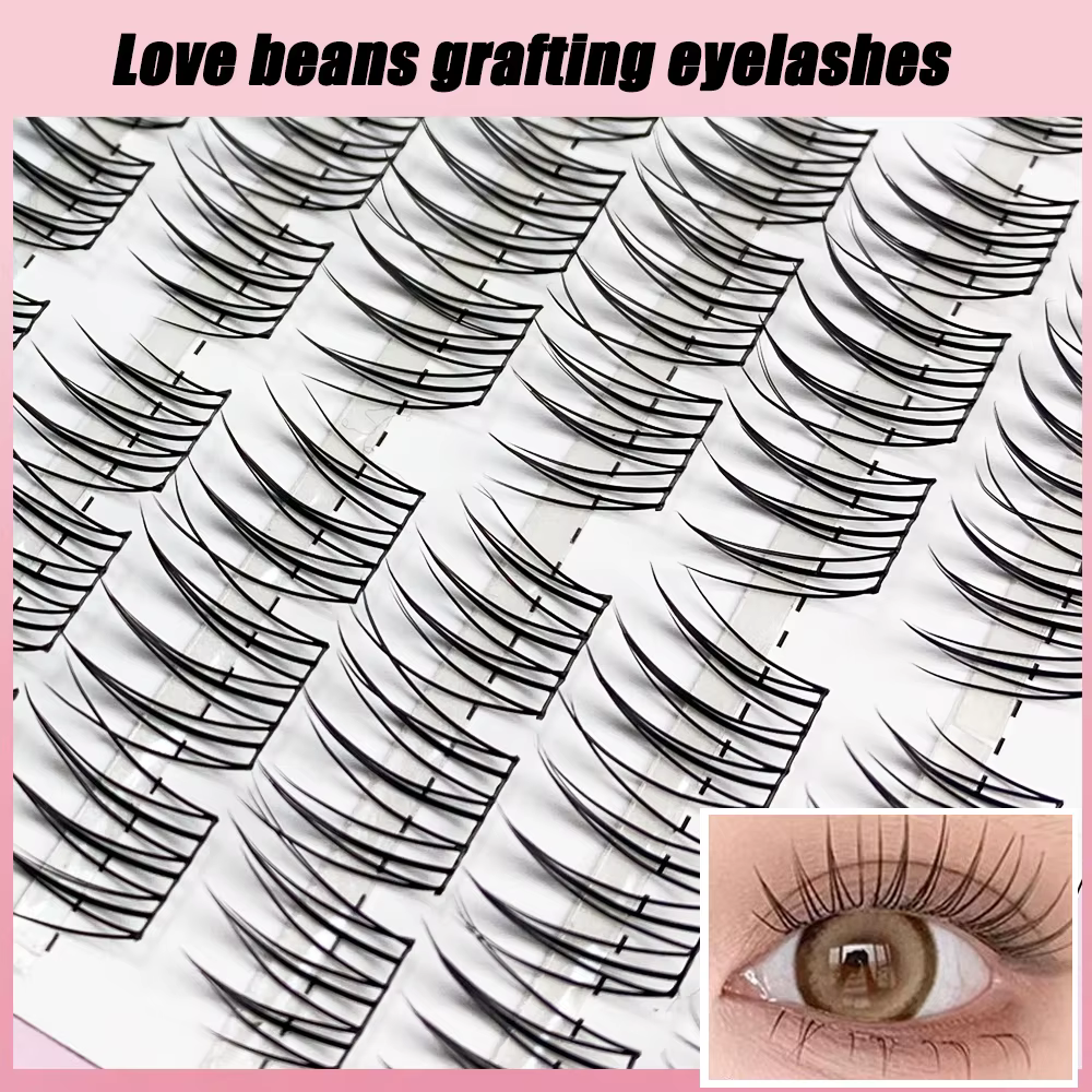 1/boîte 90 grappes idole faux cils noir naturel Manga cils Anime cils grande capacité cils Extension