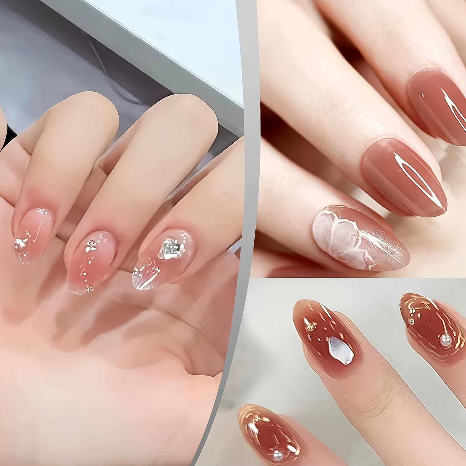 240/330/600 pièces pointes d'ongles en amande ultra-courtes-gel doux, finition demi-matte, press-ons