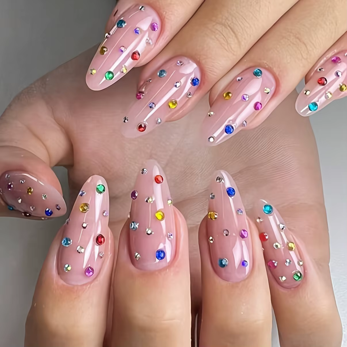 12 grilles de strass en cristal scintillant pour Nail Art, pierres précieuses à dos plat pour une dé
