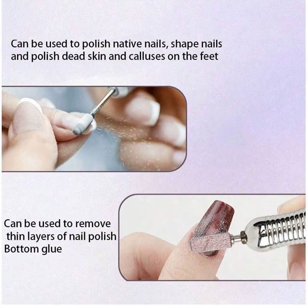 100 pièces bandes de ponçage pour perceuse à ongles avec 2 pièces jeu de mèches de mandrin, Mini pet