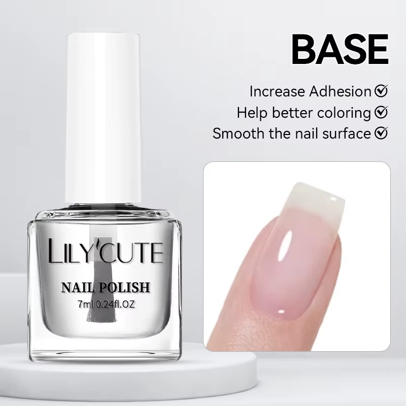 LILYCUTE 7ml vernis à ongles Transparent à Base supérieure vernis de soin des ongles blanc laiteux r