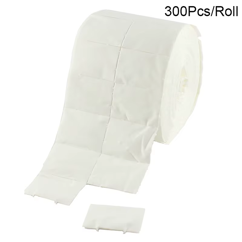 300 pièces/rouleau lingettes en coton pour ongles Gel UV ongles conseils dissolvant de vernis nettoy