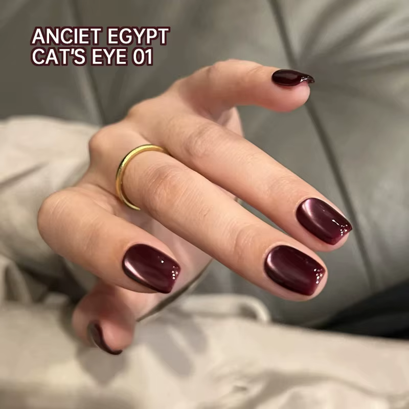 Colle pour vernis à ongles œil de chat marron, nouvelle perle de verre blanche et dorée, vernis Gel 