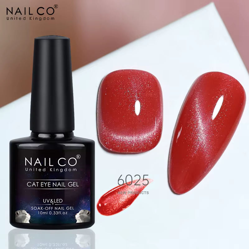 NailCo 10ml cristal oeil de chat Gel vernis à ongles cerise rubis Gel magnétique tremper UV LED vern