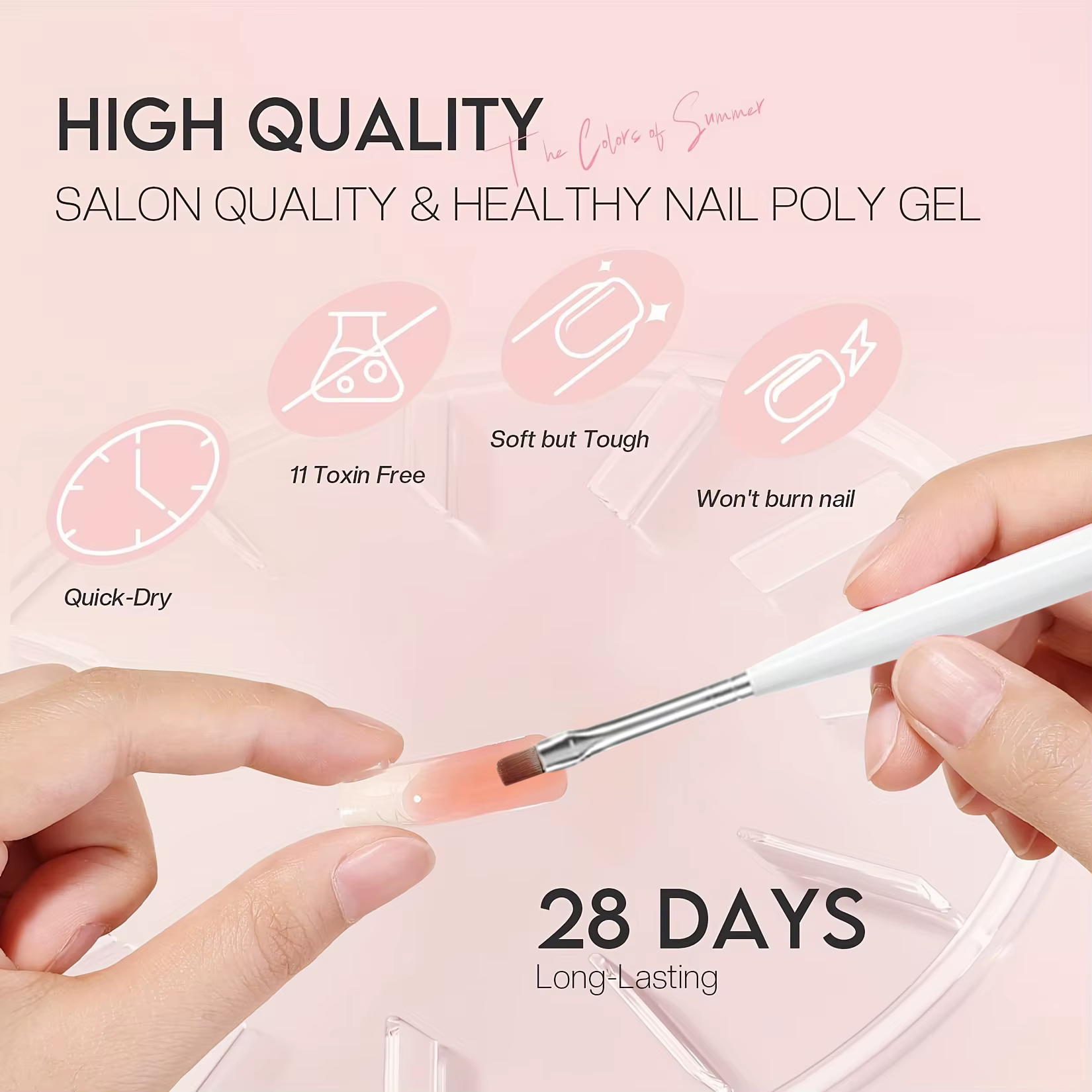 Kit Nail Art Salon & Home – Ensemble d'extension de gel à construction rapide sans odeur de 0,51 oz