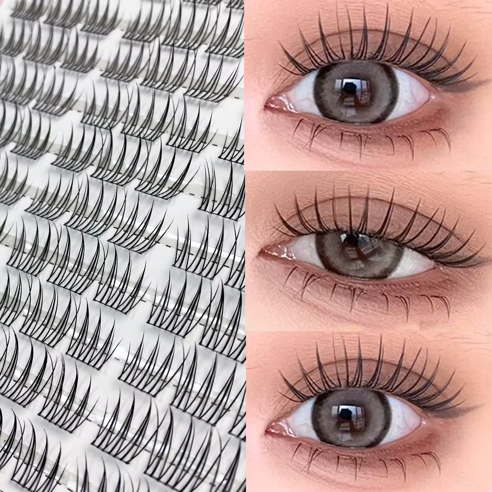 1/boîte 90 grappes idole faux cils noir naturel Manga cils Anime cils grande capacité cils Extension