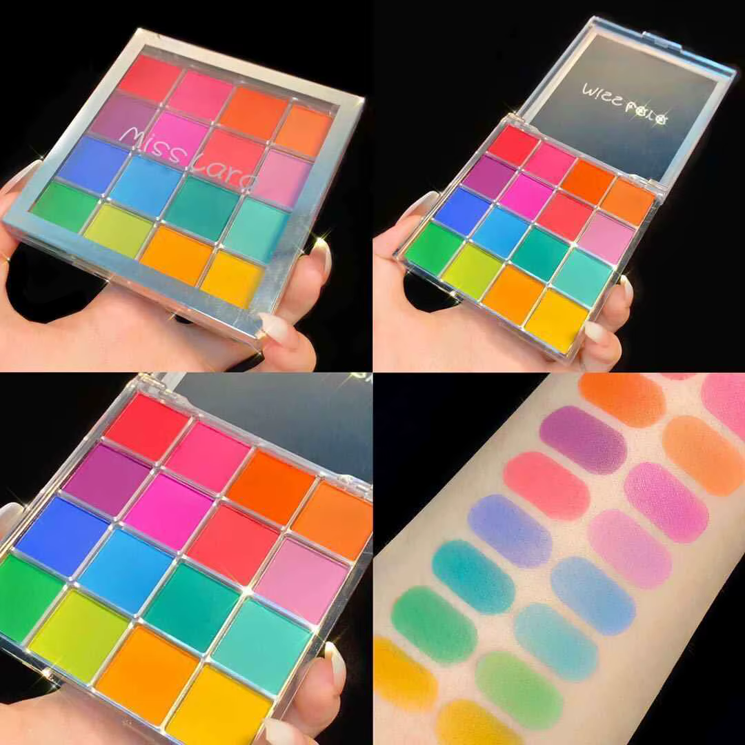 Palette de poudre à frotter solide, 16 grilles, 16 couleurs, pour Nail Art, bricolage, taches dégrad