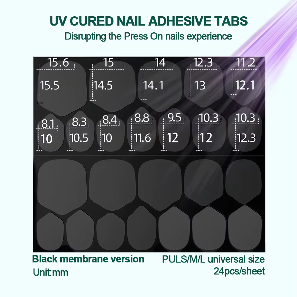 Nailpop Onglets adhésifs pour ongles durcis UV 10 feuilles Onglets de colle pour ongles en gelée dou