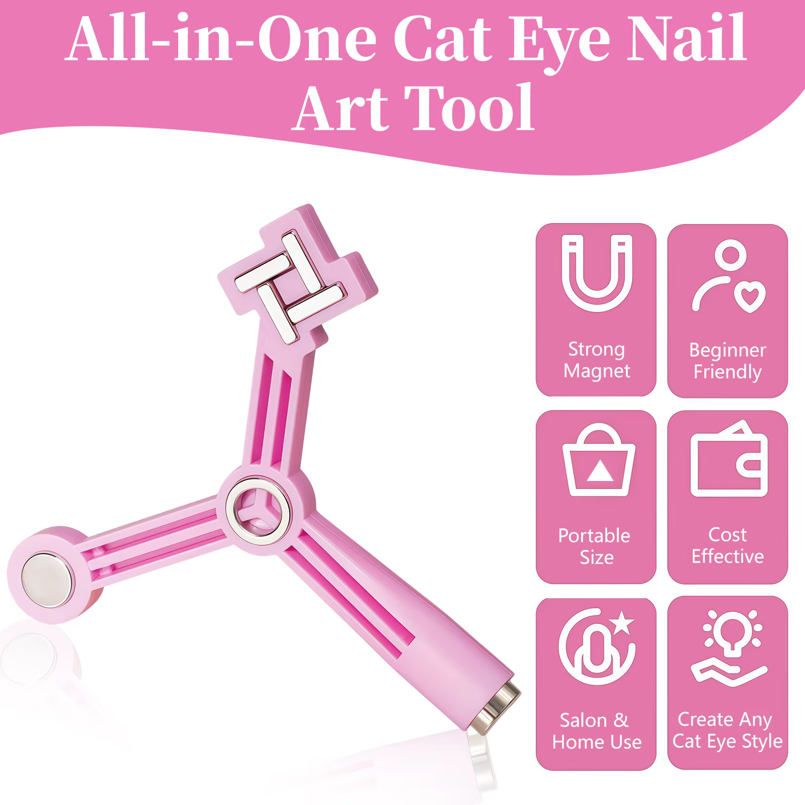 Outil magnétique 4 en 1 pour œil de chat, bâton magnétique puissant pour les motifs œil de chat, éto