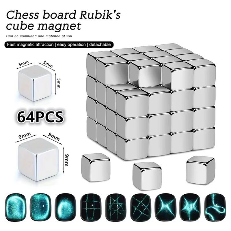 Puissant magnétique Nail Art oeil de chat Cube perles aimants ensemble multifonctionnel Nail Art fle