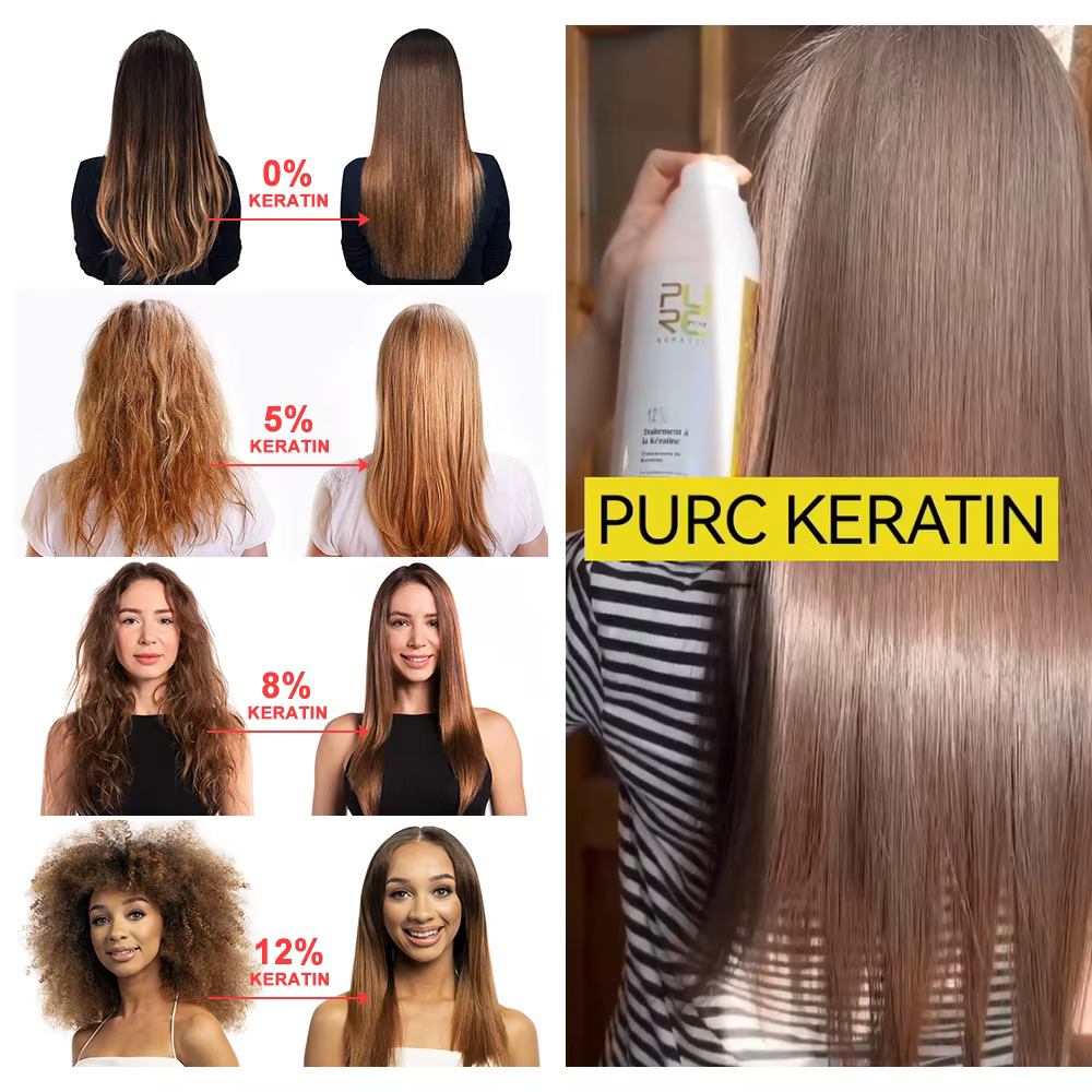 PURC 12% kératine lissante traitement des cheveux élimination des crépus kératine brésilienne pour c