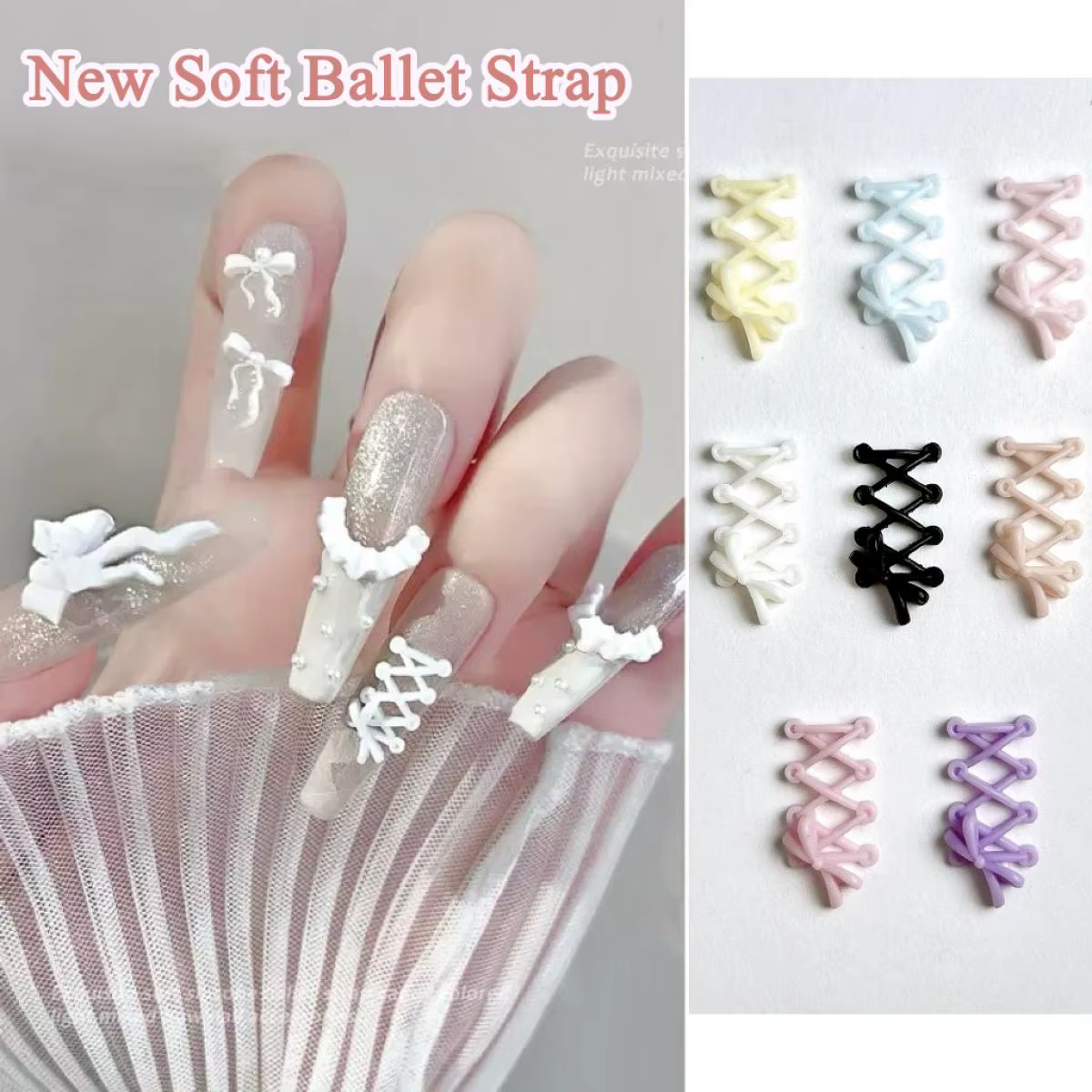 30 pièces nouveau lacet créatif résine ongles breloques 3D Macaron couleur arc lacet Nail Art décora