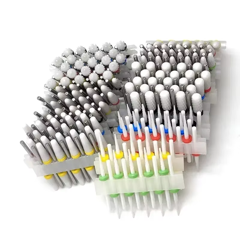 10 forets en céramique, fraises, accessoires de rectifieuse de vernis à ongles rotatifs, accessoires