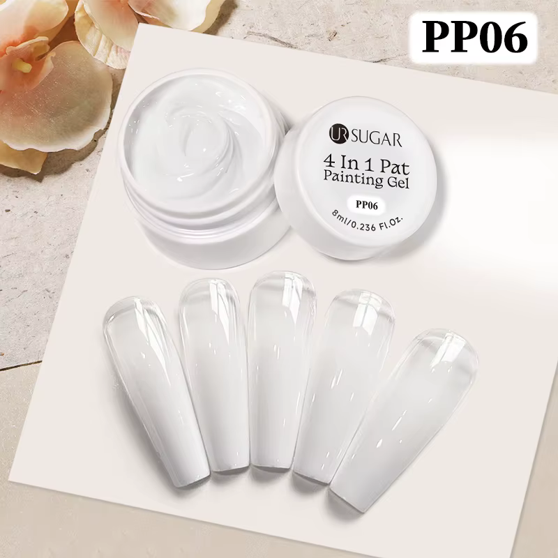 UR SUGAR 8ml Gel de Peinture Ombré Blanc pour Ongles, Gel de Dégradé, Gel de Tamponnage, Gel de Méla