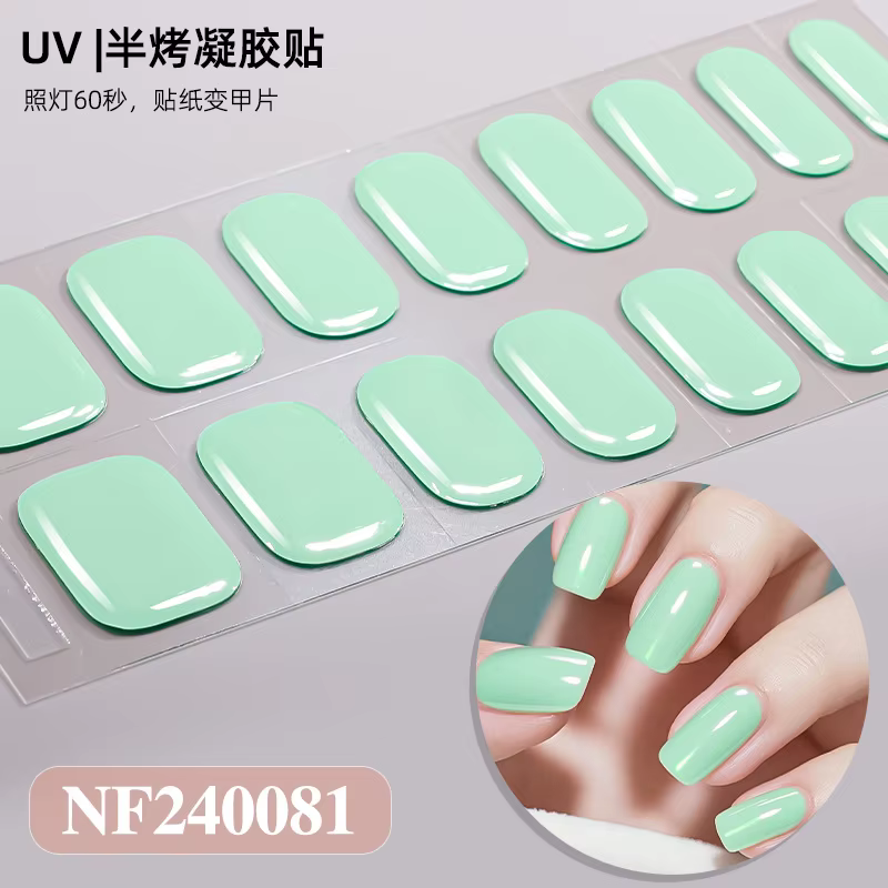 16/20/22 Tips Semi-Cured Gel Nail Wraps Full Cover Manicure DIY Waterproof Long Lasting Gel Nail Sti