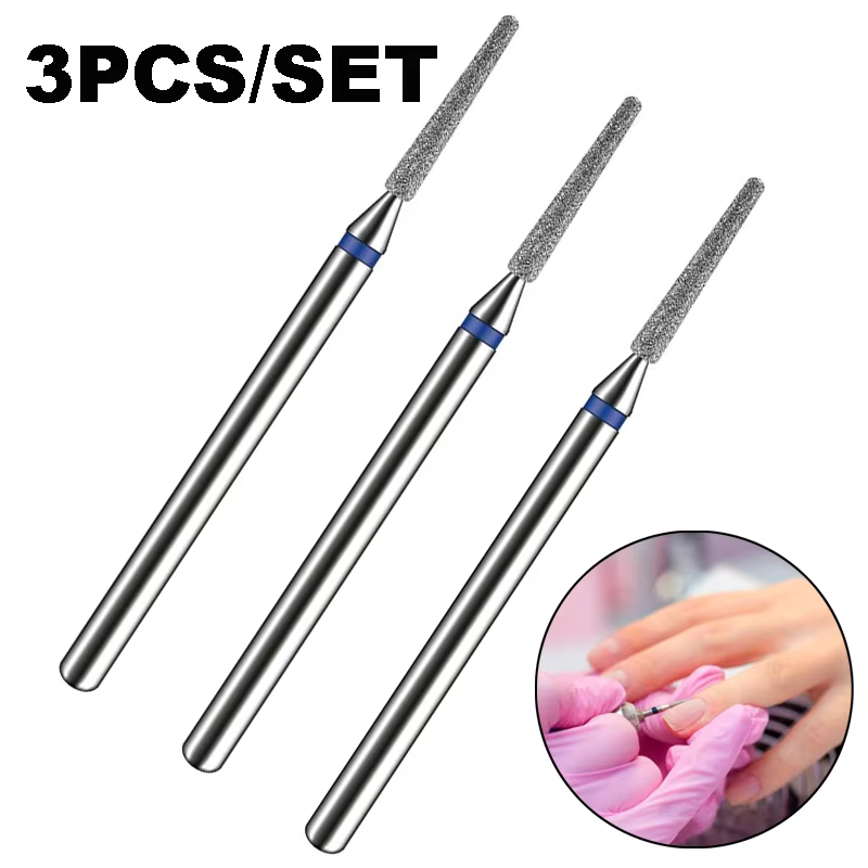 Kit-3 Foret à ongles, foret à pointe diamant 718 pour ongles professionnels en acrylique