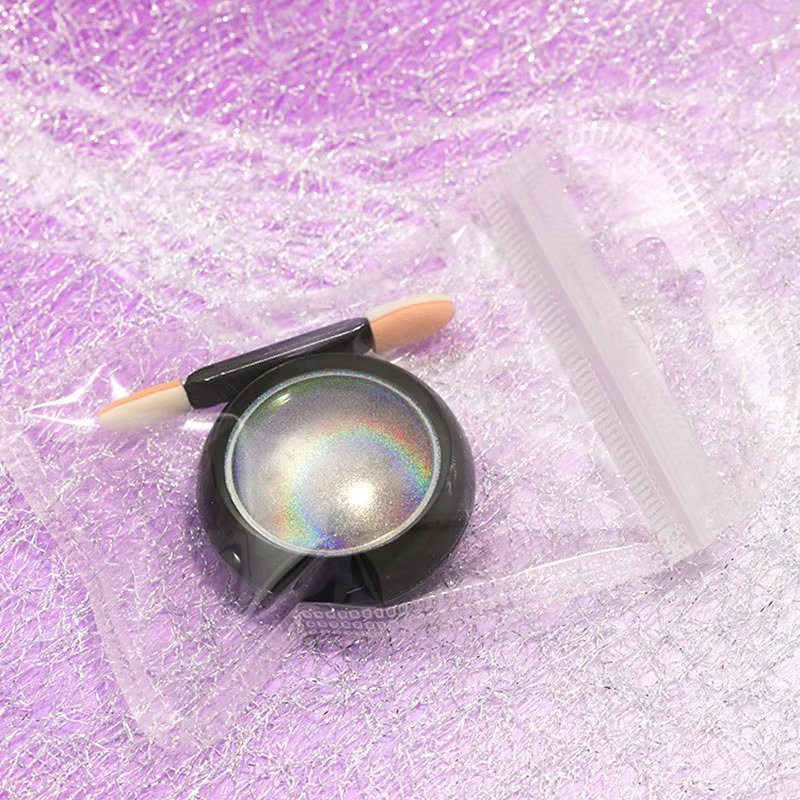 Poudre à ongles Laser chromée 6 couleurs, miroir holographique, Pigment pailleté, argent/or, poussiè