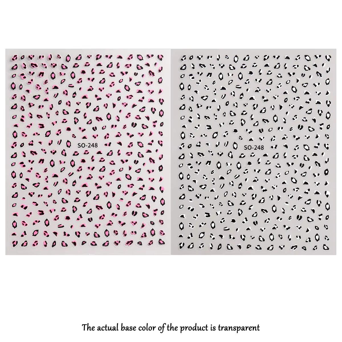 Autocollant pour Nail Art imprimé léopard marron noir rose, curseur auto-adhésif français noir migno