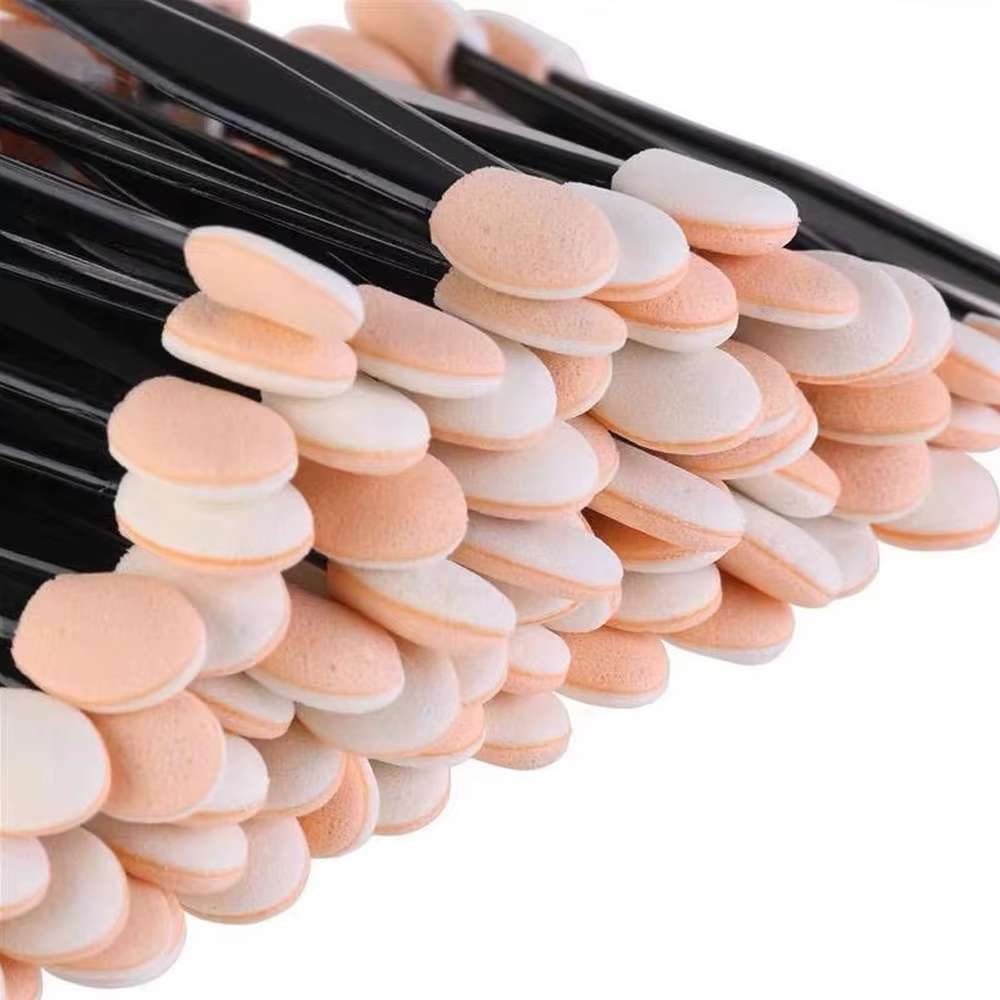Brosse à ongles Double face chromée, applicateur de poudre pour ongles, bâtons d'éponge, fournitures