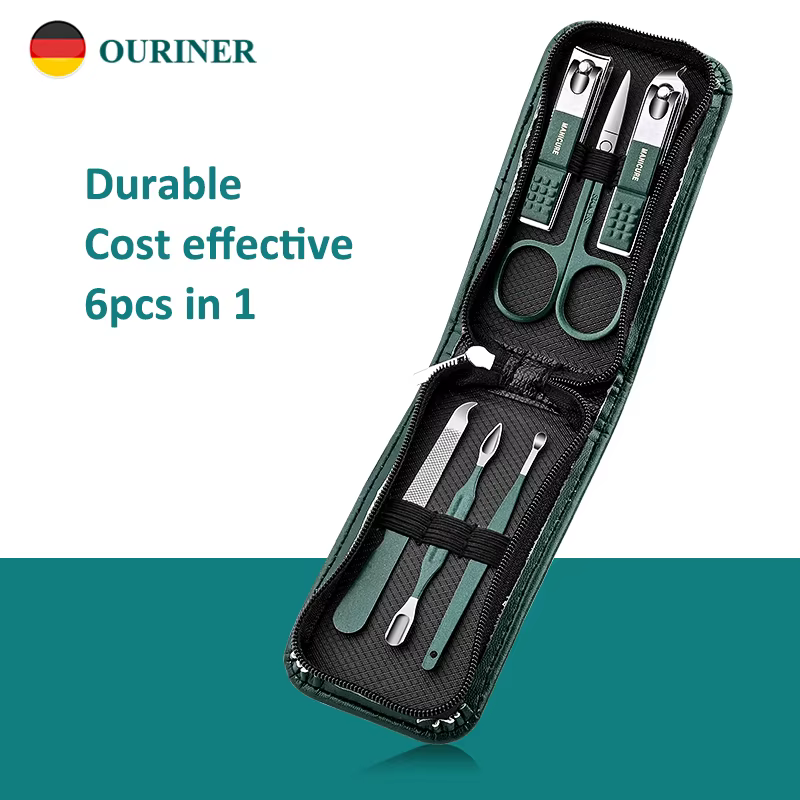 Ensemble de manucure avec étui en cuir, kit d'outils professionnels pour les soins des pieds et du v
