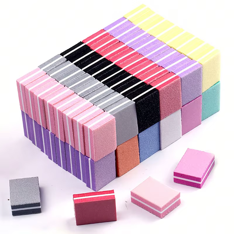 50 pièces professionnel Mini ongles Art tampon fichier 100/180 papier de verre manucure conseils soi