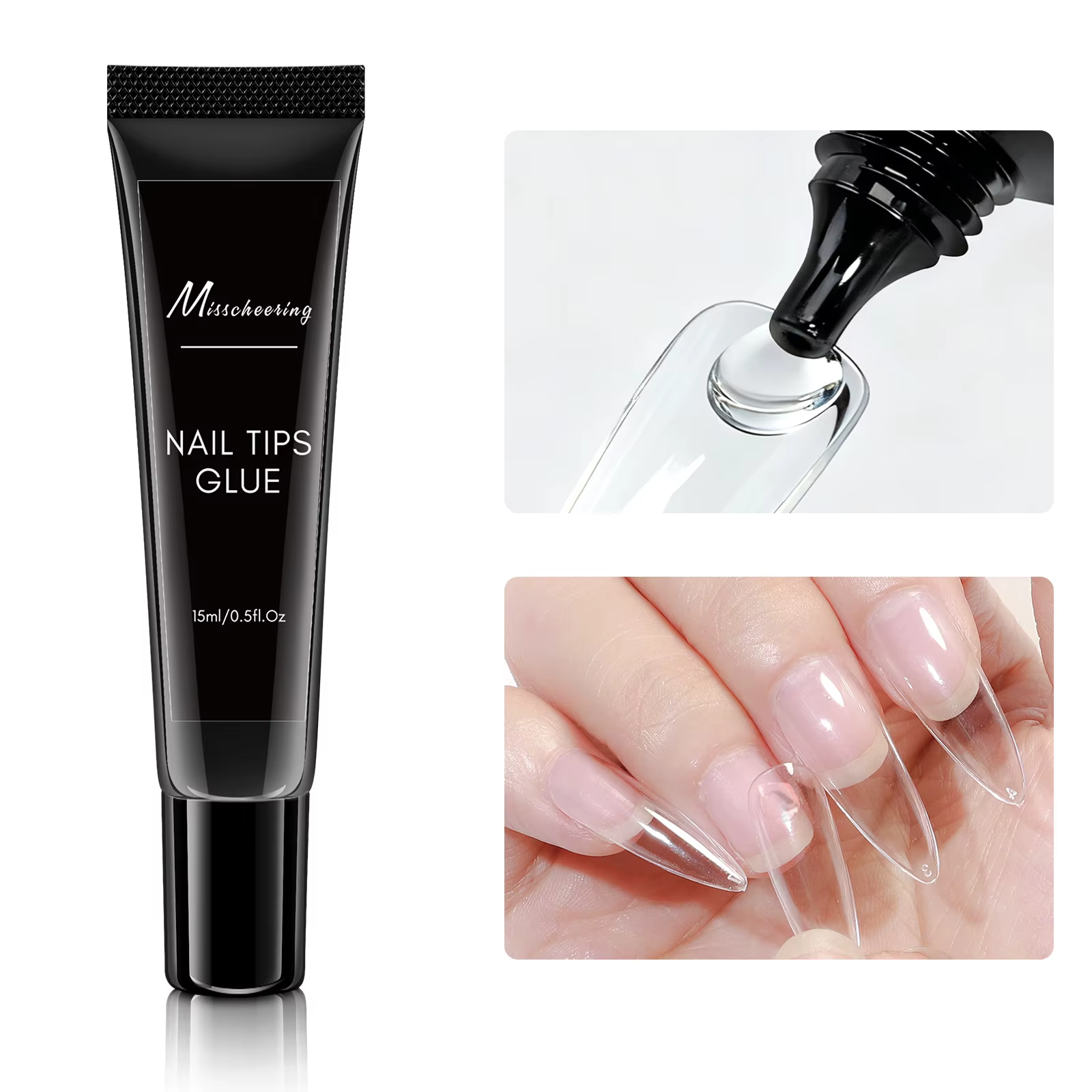 Colle à ongles en Gel solide, 15/30ml, pour pointes d'ongles en Gel doux, 20g, colle adhésive forte 