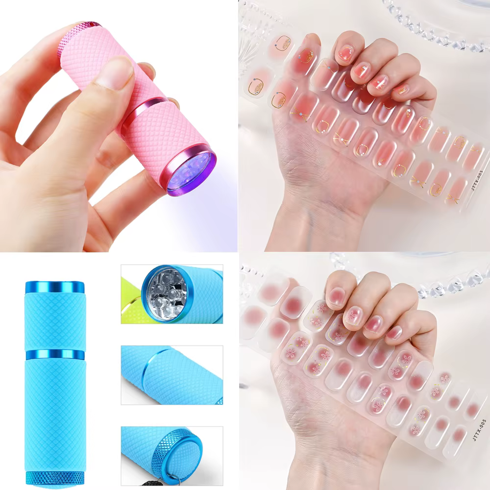 1 feuille d'autocollants pour ongles en Gel durci, bandes de vernis à ongles longue durée, couvertur