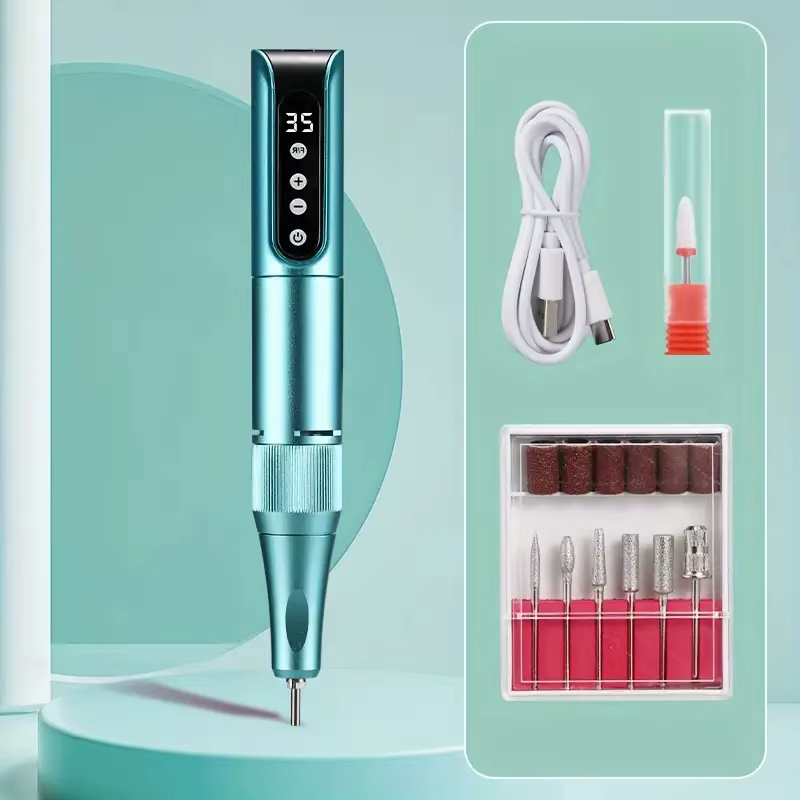 35000rpm sans fil Nail Drill Pen USB Nail lime Polish Pen outil de salon de perceuse à ongles portab