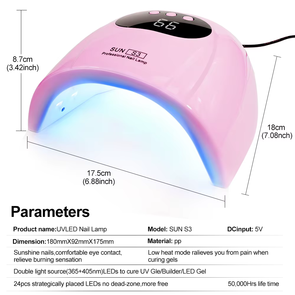 24/6 LED lampe UV pour ongles Gel vernis séchage avec affichage LED et détection de mouvement profes