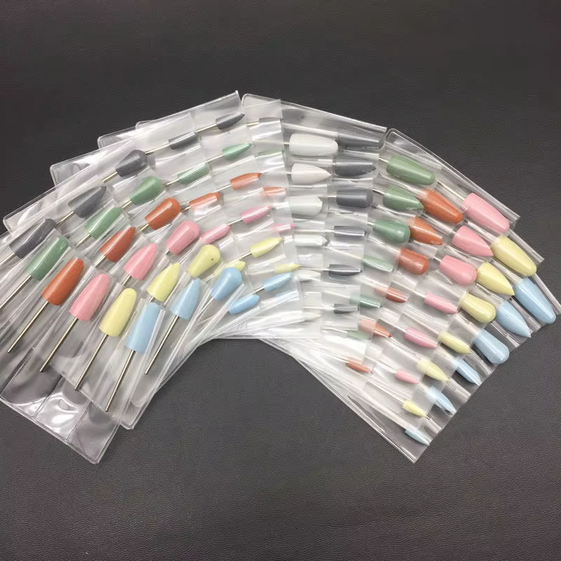 Foret à ongles en caoutchouc et silicone, fraise pour manucure, polisseuse Flexible, lime à ongles é