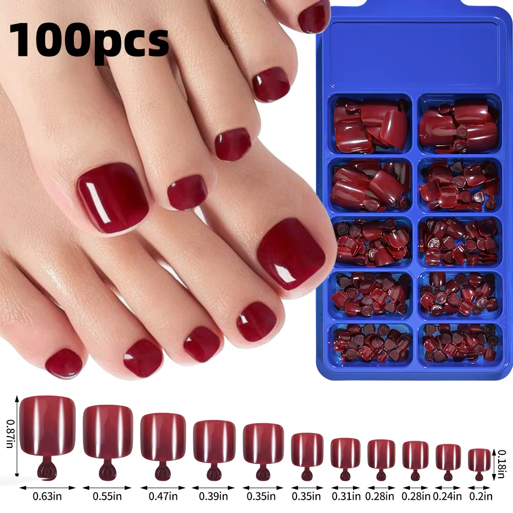 120 pièces/boîte pointe française ongles à pression système de couleur rose forme carrée ongles de p