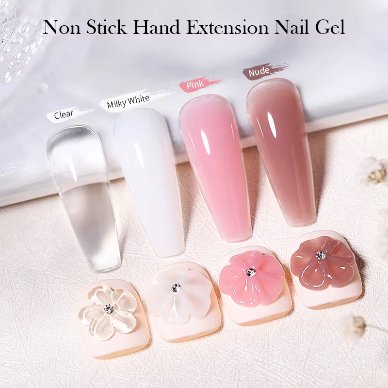 BORN PRETTY 15ml clair blanc antiadhésif main solide Extension Gel vernis à ongles sculpture fleur N