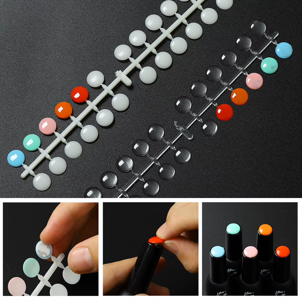 TP 120 pièces Table d'affichage de vernis à ongles avec autocollants carte de couleur à pois panneau