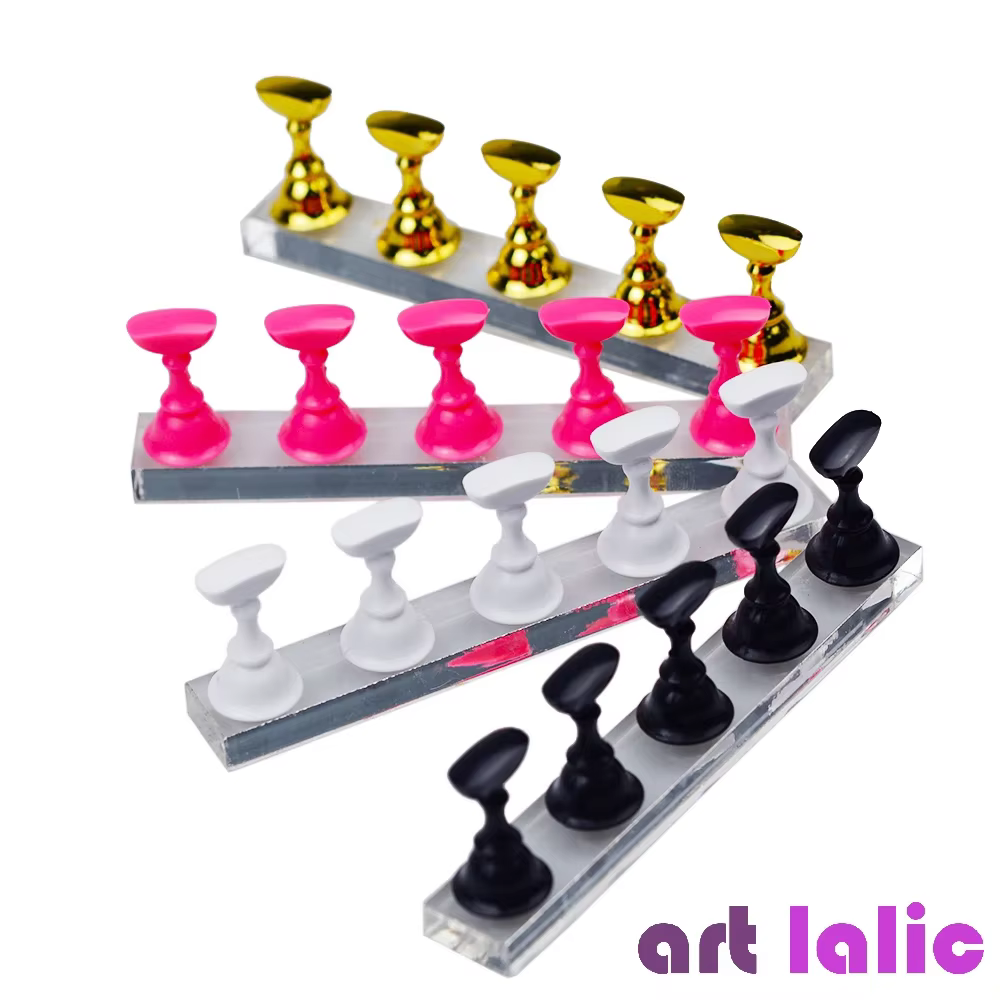 Présentoir de pratique pour Nail Art, ensemble de 5 pièces, échiquier, pointes magnétiques, support 
