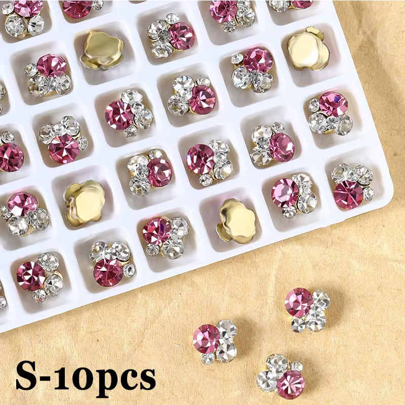Breloques en cristal brillant 3D pour ongles, accessoires de manucure, décorations en biscuits, verr