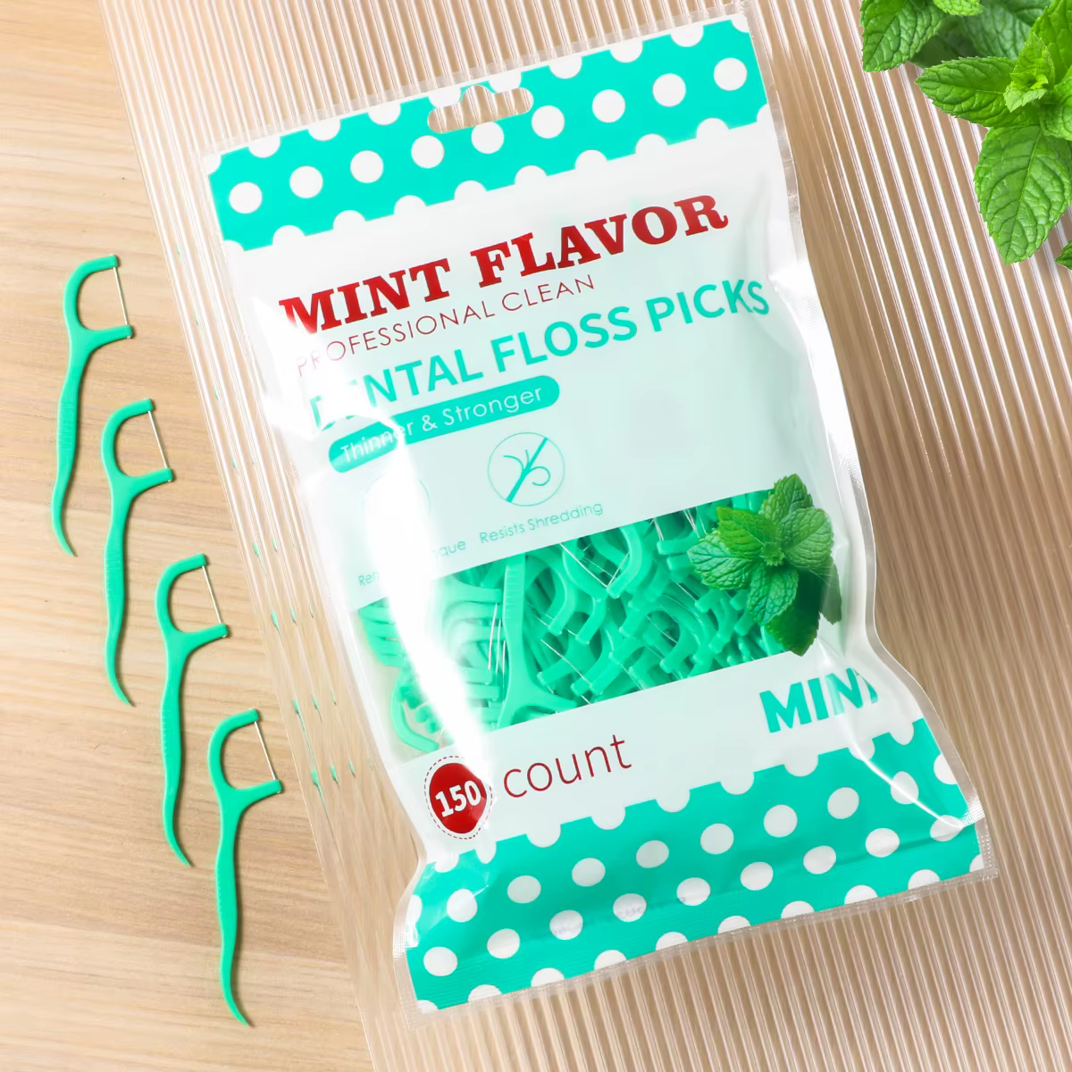 300/150/50pcs bâton de fil de menthe-bâton de nettoyage de fil jetable-cure-dents pour éliminer la P