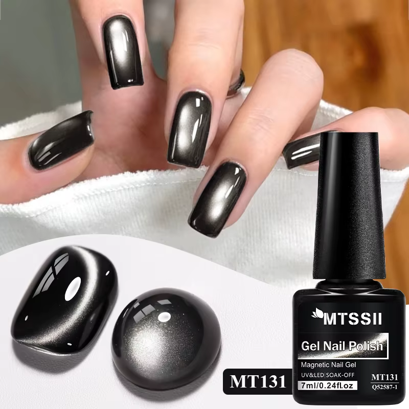 Vernis à ongles Gel magnétique chat gris bleu effet perle de verre Gel magnétique pour l'hiver tremp